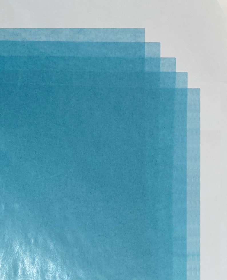 Single Sheet of Light Blue Translucent Wax Paper for Crafts and Gift Wrapping Approx 19 inch x 27 inch image 3