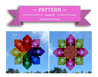 Tutorial, Instructions for Making a Window Star, Sun Catcher, Waldorf Star.  Instant PDF download for Gem-B