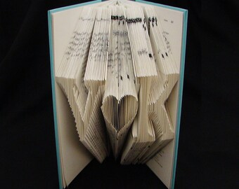 V heart K -- 2 Letters with Symbol -- Wedding Anniversary Gift -- Folded-Book Art Sculpture
