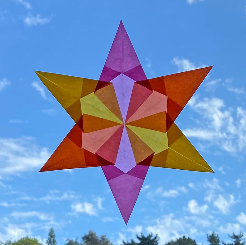 Instructions to make sun catchers, window stars, Waldorf window stars.  Instant pdf download.