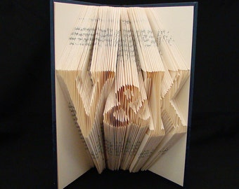 V & K -- 2 Letters with Symbol -- Anniversary Gift -- Lovers -- Personalized -- Folded Book Art Sculpture