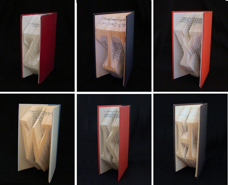 W Monograms Folded-Book Art Sculpture image 5