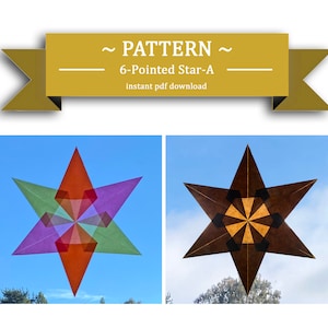 Tutorial, Anleitung zur Herstellung eines Fenstersterns, Sonnenfängers, Waldorfsterns. Sofortiger PDF-Download. Drucker erforderlich. 6-zackiger Stern-A