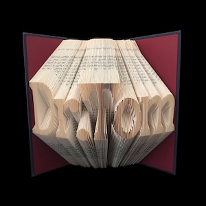 Dr.Tom 5 Letter Names Folded-Book Art Sculpture Personalized Gift Graduation Doctor's Degree image 1