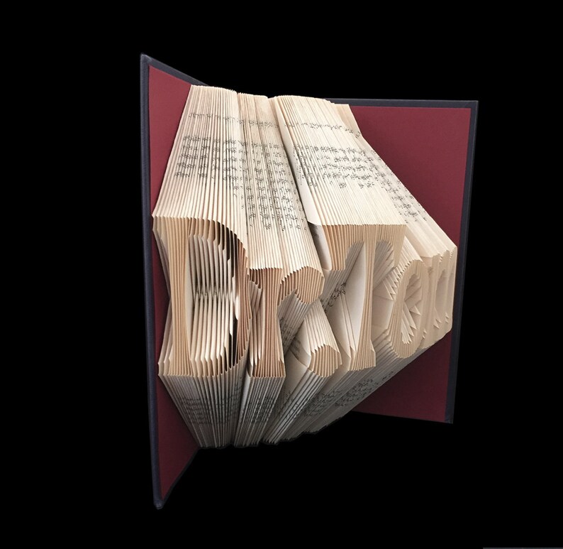 Dr.Tom 5 Letter Names Folded-Book Art Sculpture Personalized Gift Graduation Doctor's Degree image 4