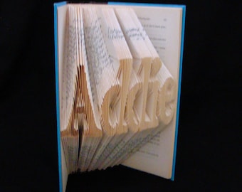 5 Letters -- Folded-Book Art Sculpture