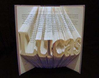 Lucas -- 5 Letter Names -- Folded-Book Art Sculpture