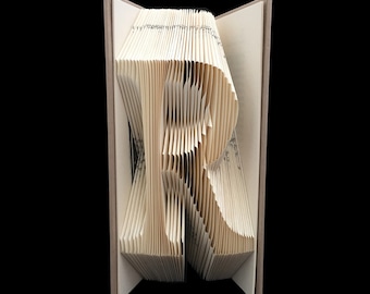 R -- Monograms  -- Folded-Book Art Sculpture