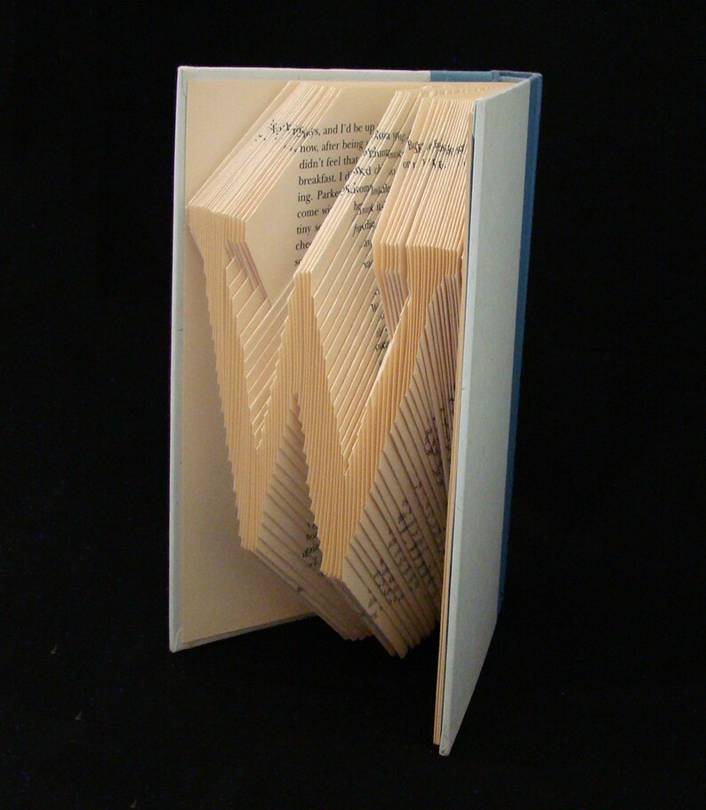 W Monograms Folded-Book Art Sculpture image 4