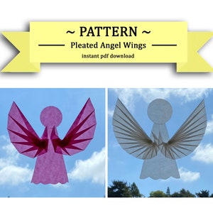 Tutorial, Instructions for Making a Window Star, Sun Catcher, Waldorf Star.  Instant PDF download.  Pleated Angel Wing Pattern