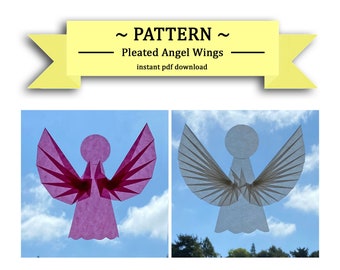 Tutorial, Instructions for Making a Window Star, Sun Catcher, Waldorf Star.  Instant PDF download.  Pleated Angel Wing Pattern