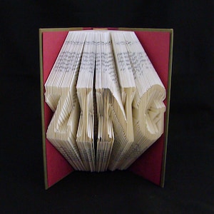 ZING -- Palabras de 4 letras -- Orden personalizado - Regalo personalizado - Regalo único - Libro - Origami - Escultura de arte de libro plegado