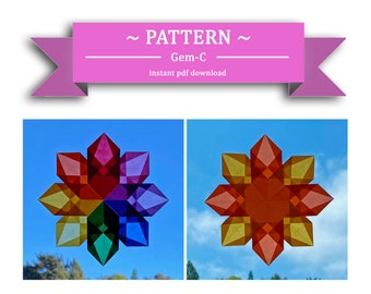 Tutorial, Instructions for Making a Window Star, Sun Catcher, Waldorf Star.  Instant PDF download for Gem-C