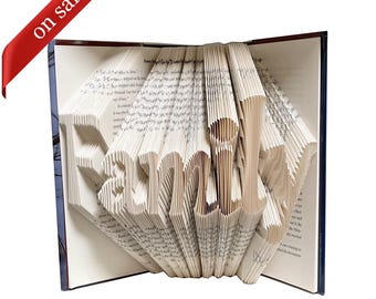 On Sale | Family Folded Book Art | Corner is Bent | Unique Gift| Folded-Book Art