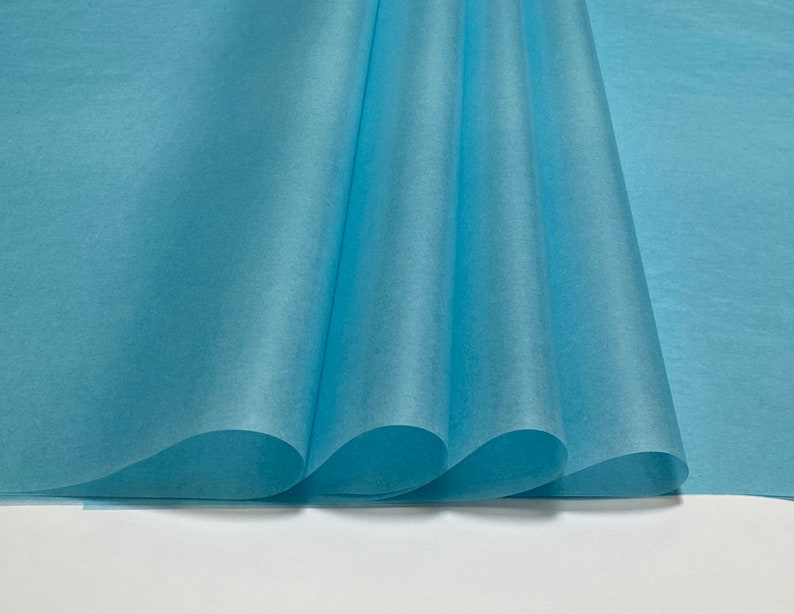 Single Sheet of Light Blue Translucent Wax Paper for Crafts and Gift Wrapping Approx 19 inch x 27 inch image 1