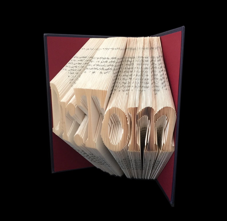 Dr.Tom 5 Letter Names Folded-Book Art Sculpture Personalized Gift Graduation Doctor's Degree image 2