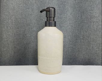 IN STOCK*Ceramic Soap Dispenser Handmade Pottery Lotion Dispenser Pottery for Kitchen and Bath - Matte White