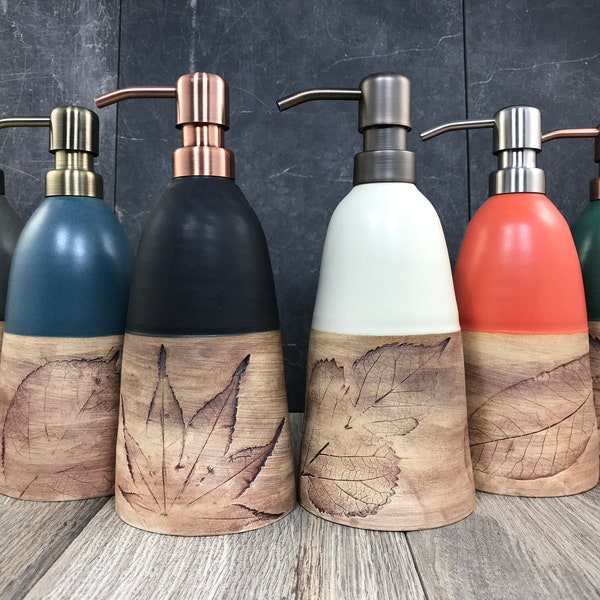 In Stock**Ceramic Soap Dispenser - Stoneware Lotion Pump - Pottery Dispensers - Assorted Colors - Hand Thrown Soap Dispensers - Satin/Matte