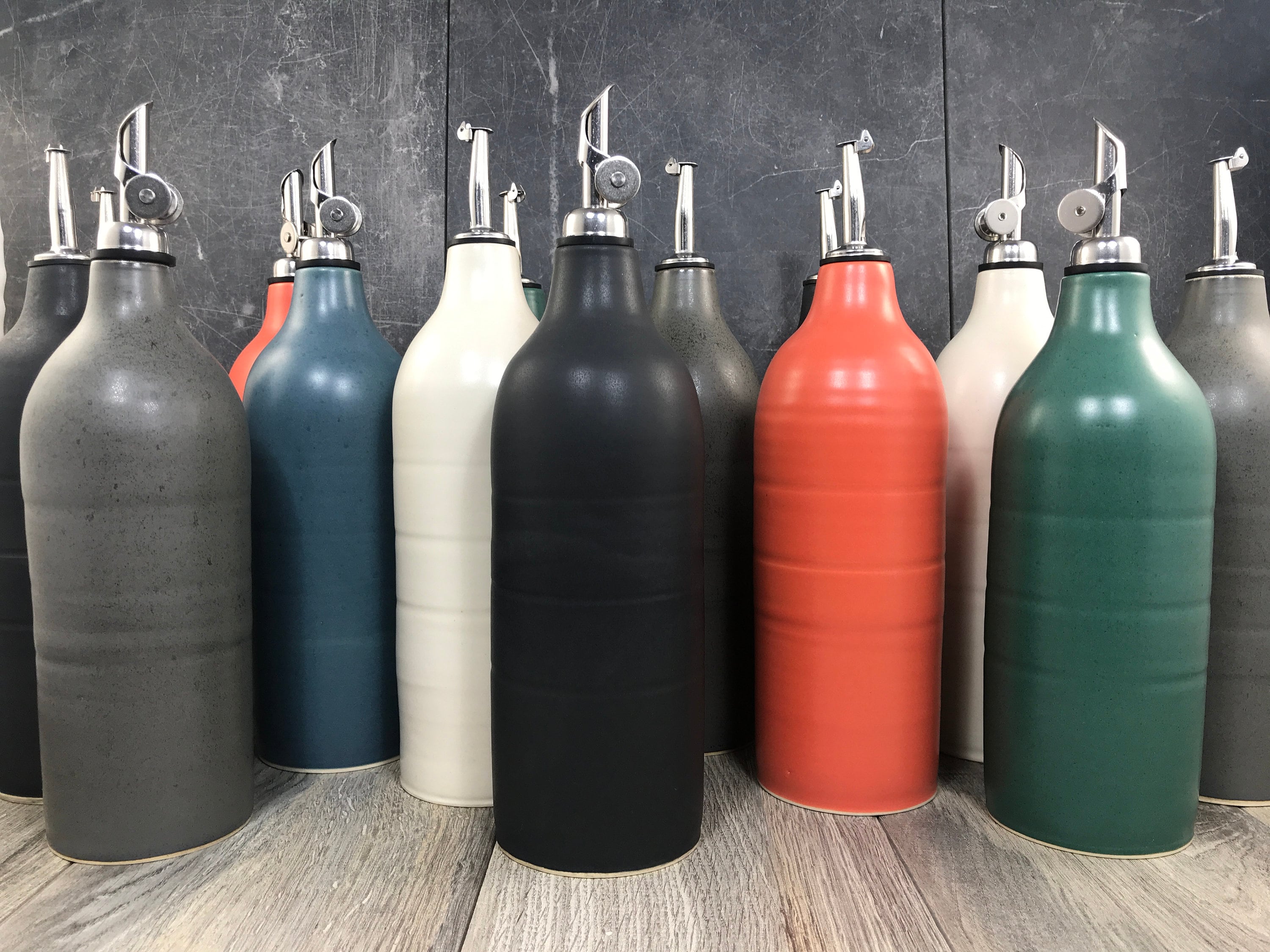 In Stock** Ceramic Oil Bottles - Stoneware Oil Cruets - Pottery Bottl…