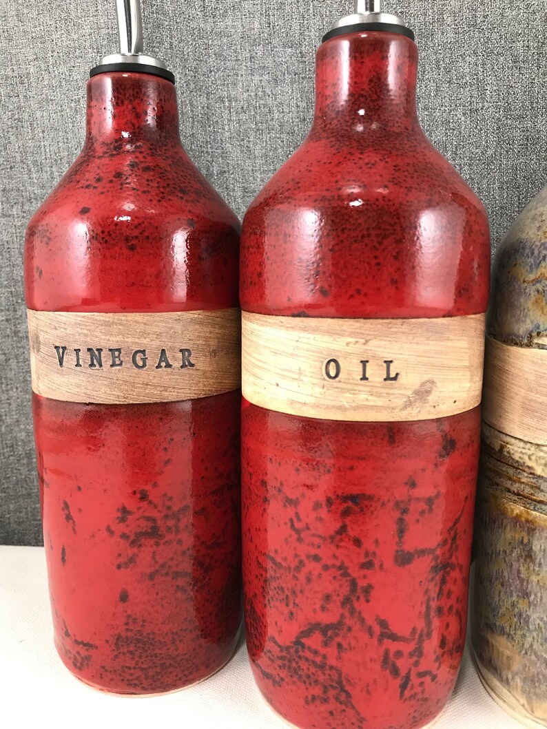 Made to order Ceramic olive oil cruet stoneware oil pourer Etsy