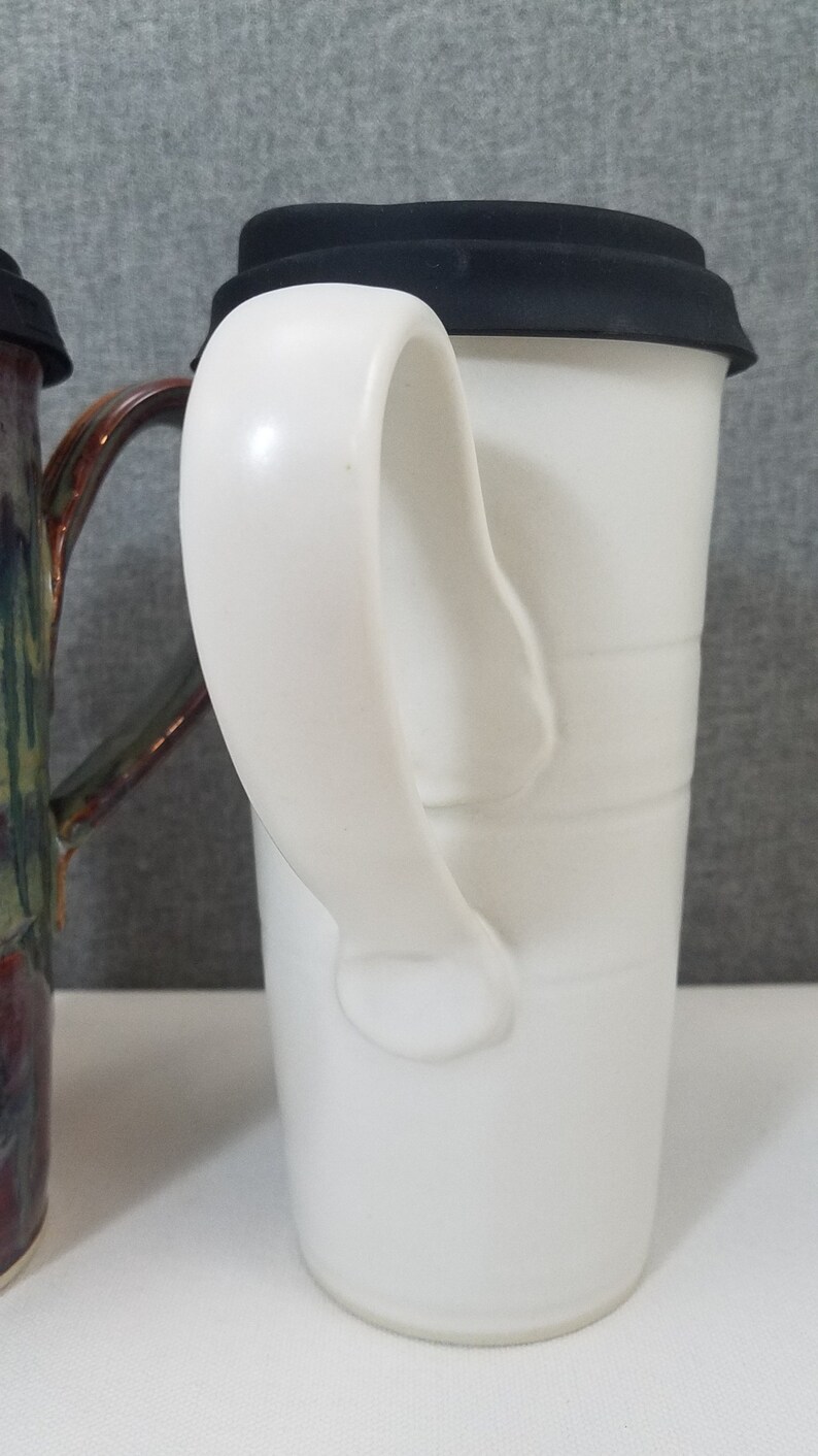 IN STOCKPottery Travel mug / Commuter mug with silicone lid Etsy