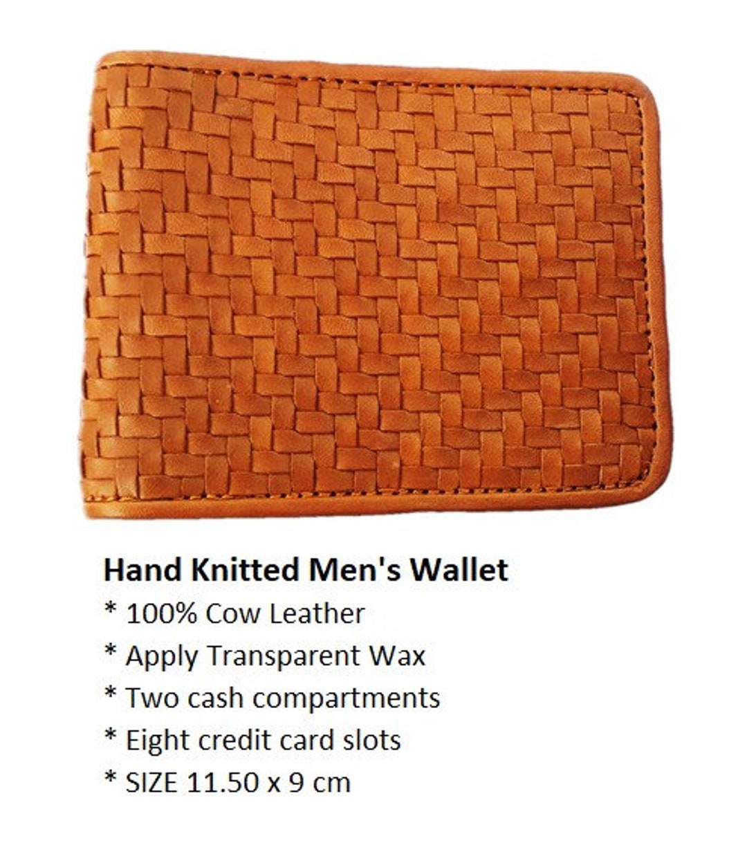 Hand Woven Genuine Cow Leather Wallet Etsy Canada