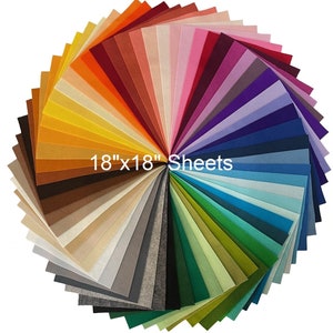 100% Wool Felt - 18&quot;x18&quot; sheet, 1/16&quot; thick