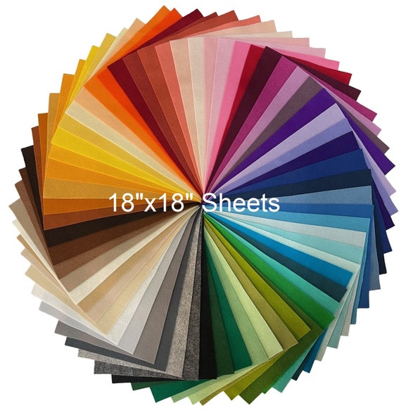 100% Wool Felt - 18"x18" sheet, 1/16" thick