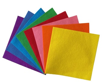 100% Wool Felt - 8 Bright Colors - pure merino wool