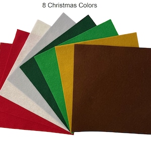 100% Wool Felt - 8 Christmas Colors - pure merino wool