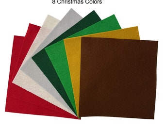 100% Wool Felt - 8 Christmas Colors - pure merino wool