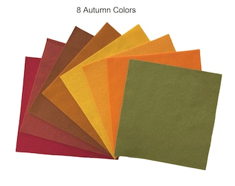 100% Wool Felt - 8 Autumn Colors - pure merino wool