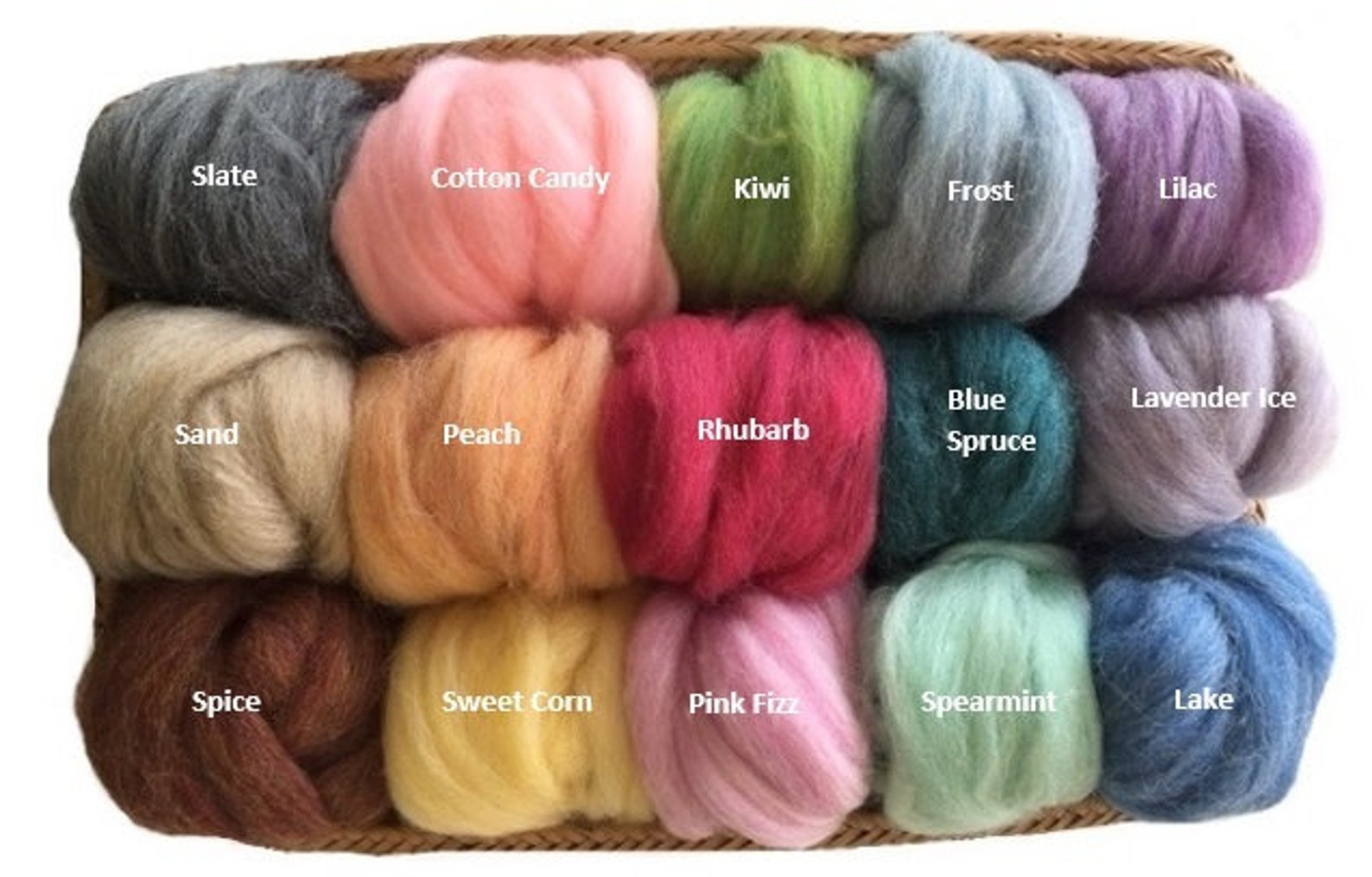 USA Made Ecosoft Wool Roving 15 Soft Blended Colors Etsy