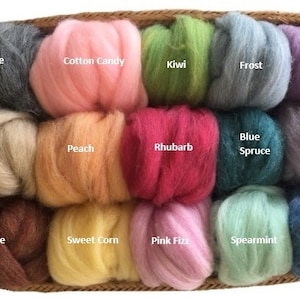 USA Made EcoSoft Wool Roving - 15 Soft Blended Colors