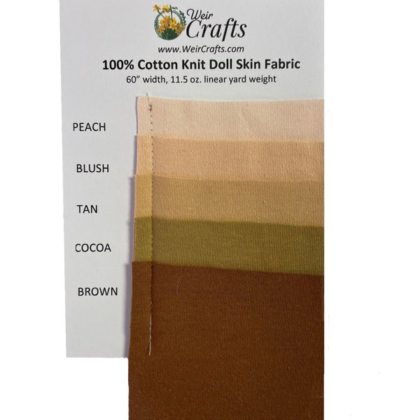 Swatch Card:  Cotton Knit Waldorf Doll Skin Color Fabric