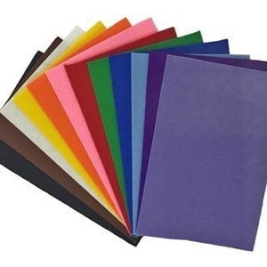 May include: A set of 12 sheets of felt paper in various colors, including black, brown, white, yellow, orange, pink, red, green, blue, purple, and light blue.