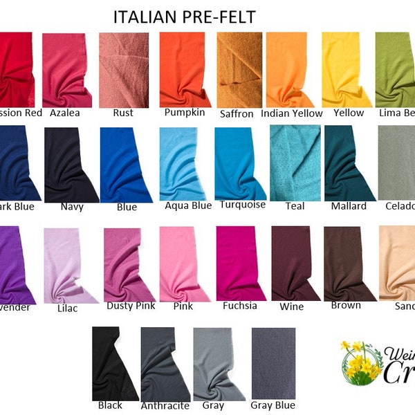 Italian Merino Wool Prefelt Sheets 11"x12"