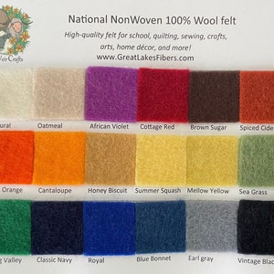 Virgin Wool Felt - Sheepless Nights - Charm Pack 5 squares - National  Nonwovens - CPNANSHN - 714329963099
