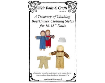 Waldorf Doll Boy Clothing Patterns for 16"-18" dolls