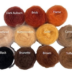 Mohair Yarn in Doll Hair Colors - 50 gram skein