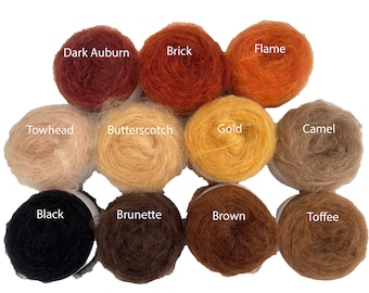 Mohair Yarn in Doll Hair Colors - 50 gram skein