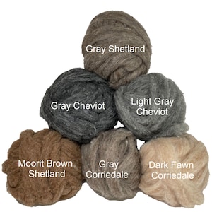 Natural Colored Wool Sliver for felting 4oz