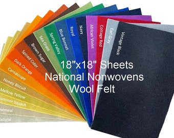 Merino Wool Felt Sheet - National Nonwovens, 18"x18"