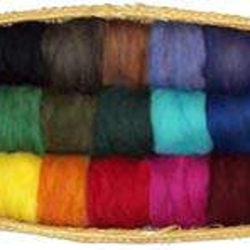 Etats-Unis Made EcoSoft Wool Roving - 15 VIbrant Color Assortiment