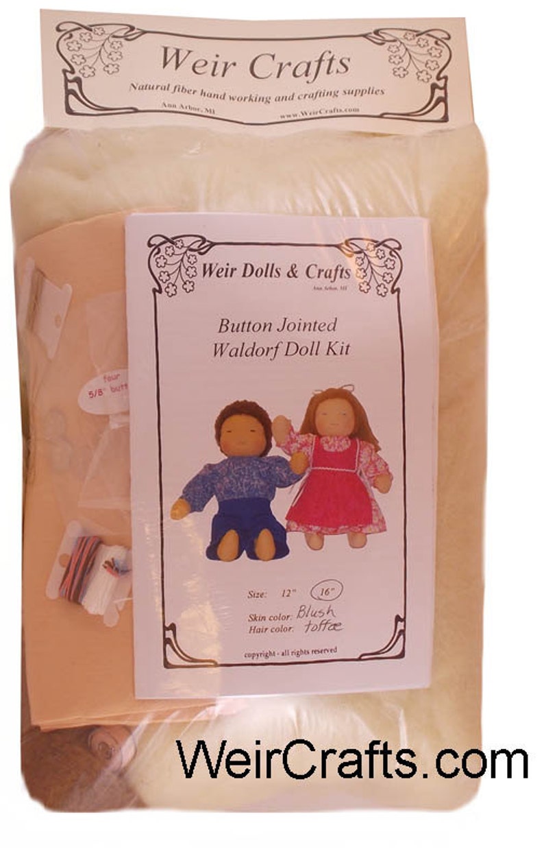 12 Button Jointed Waldorf Doll Making Kit Etsy