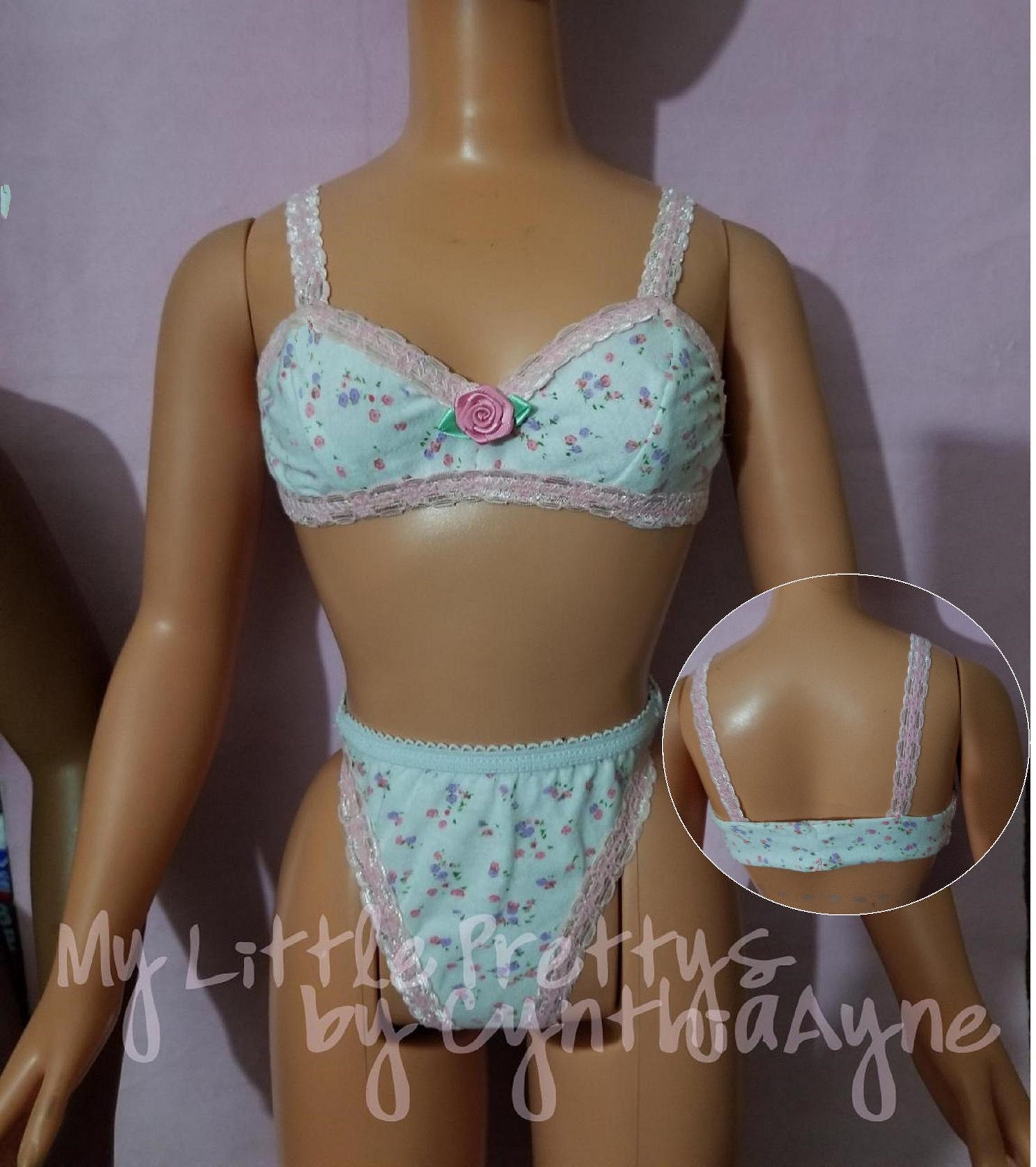 barbie doll in panties and bra, lace, full length