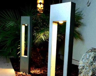 Landscape Concrete Light Bollard 12V LED Warm White