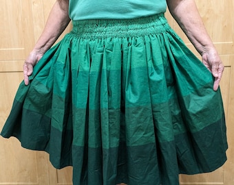 Green Extra Full Hawaiian Pa'u 6 Yard Skirt