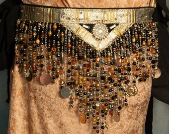 Coppery Tone Beaded Belt