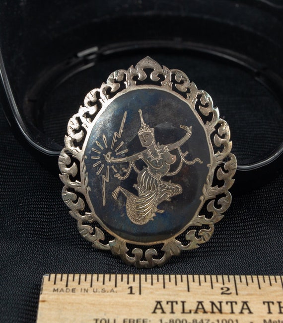 Siam Sterling Nielloware Brooch